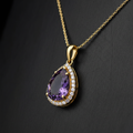 Amethyst Teardrop Pendant Necklace