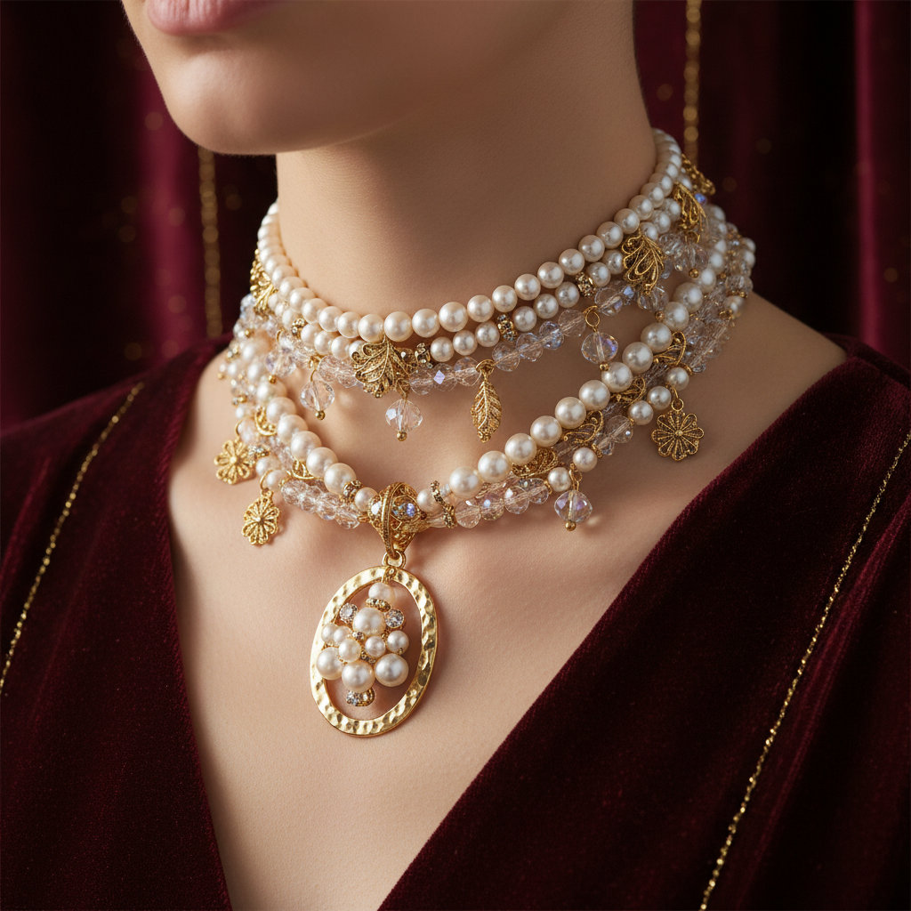 Beaded Charm Choker