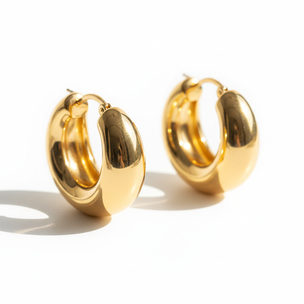 Chunky Gold Hoop Earrings