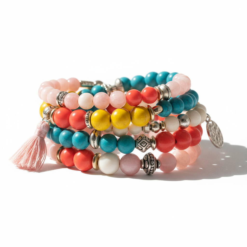 Colorful Beaded Bracelets Set